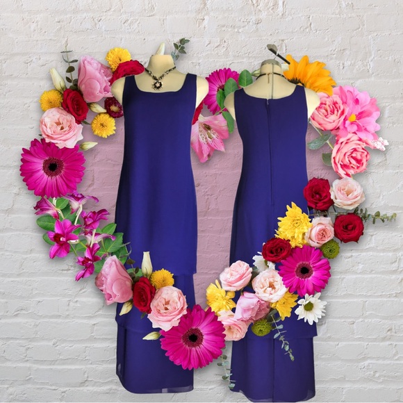 PATRA Luxury Royal Blue SleevelessLayered Maxi Dress Size 8 - Picture 2 of 12